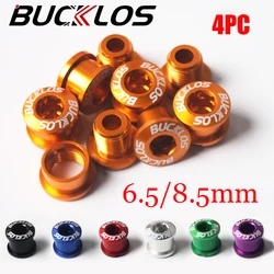 BUCKLOS 4pc Bicycle Chainwheel Screws Cycling Chainring Bolts Aluminum Alloy 6.5/8.5mm Mtb Plate Screws Crankset Part 1pc