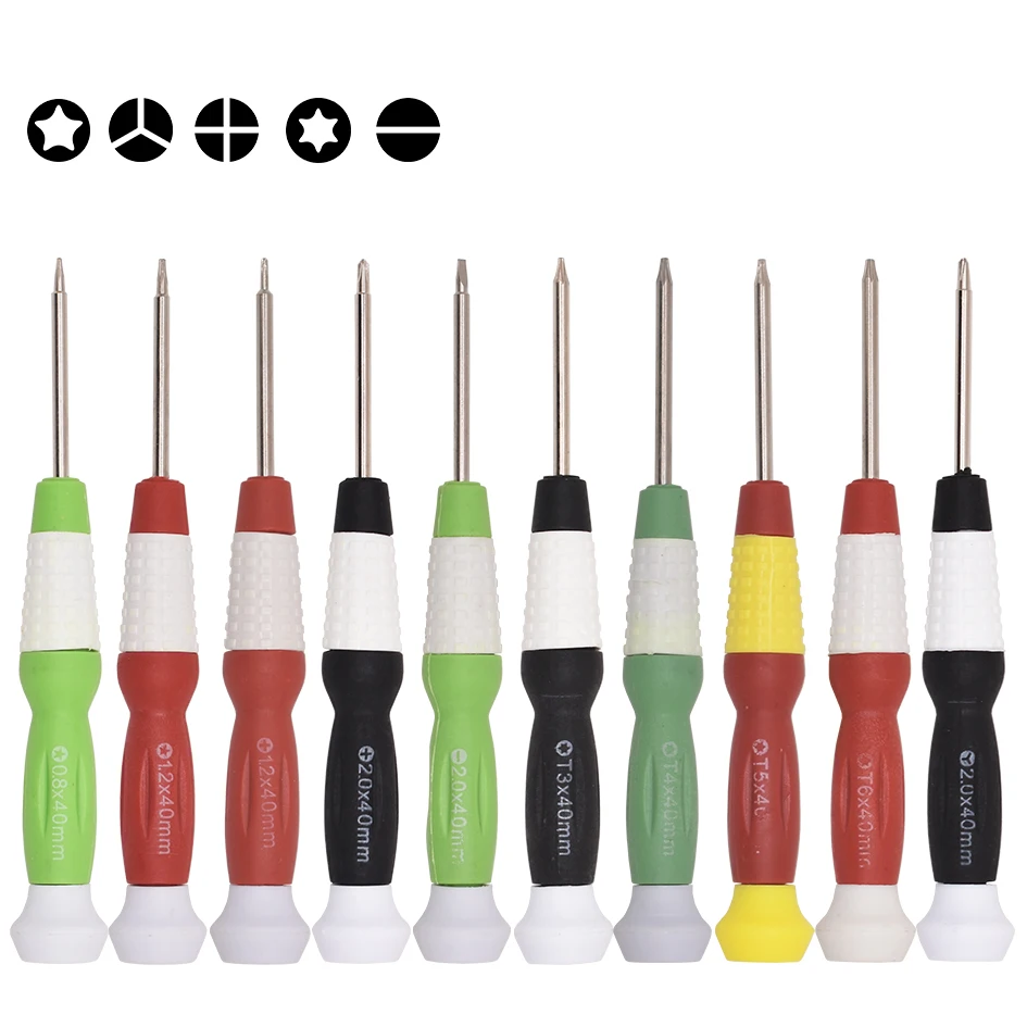 126mm iPhone Game Precision Metal T3 T4 T5 T6 0.8 1.2 star 1.5 2.0 Slotted Phillips 0.6 2.0 Y Triwing Screwdriver Opening Tools