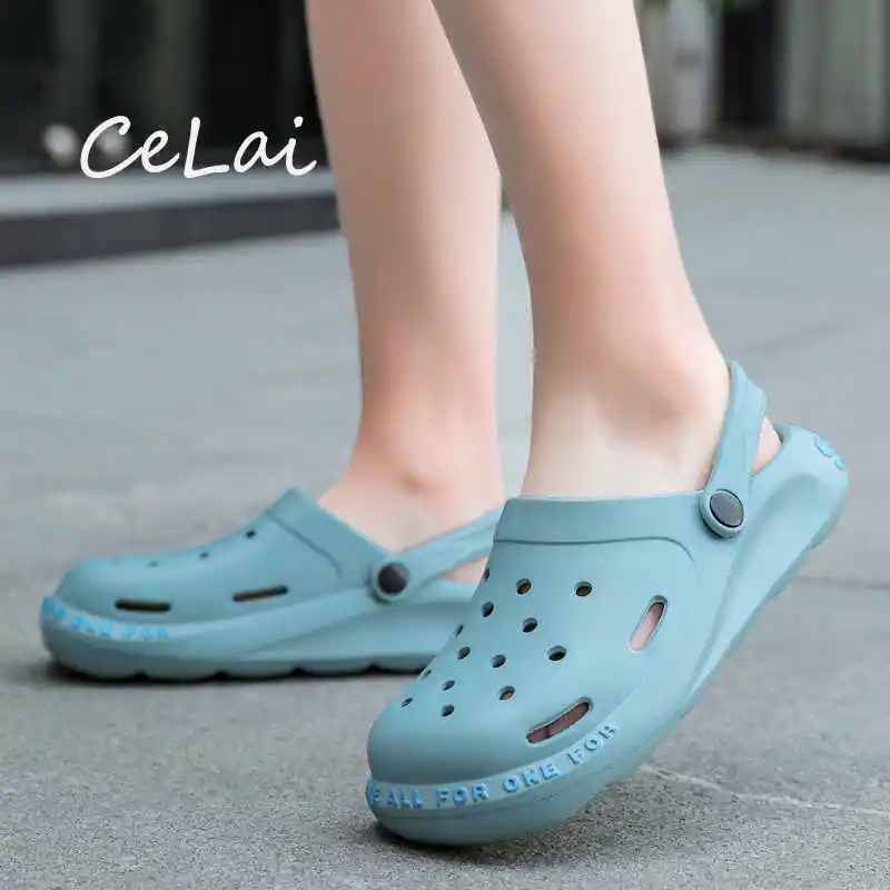 Large Sizes Woman\'s Slippers High Quality Half Sandals Women 2023 Couple Sandals Man Summer Waterproof Beach Hole Shoes Flat G28