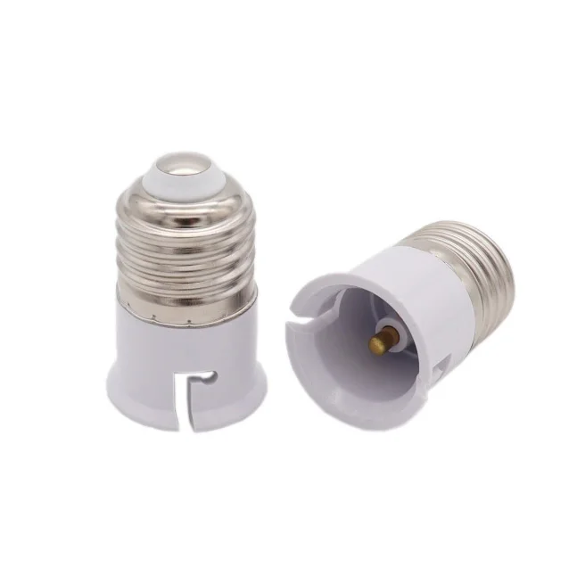 Adaptador B22 a E27, material ignífugo de alta calidad, adaptador de enchufe E27 a B22, lámparas LED, bombilla de maíz