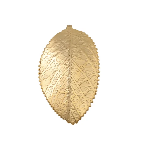 Hot Sell Stainless Steel Charm Pendants Leaf Gold Color 42mm(1 5/8