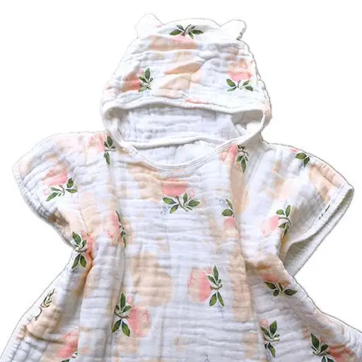 Muslin Cotton Baby Bath Towel Child Beach Towel Cape Cloak Ins Patterns For Girls Boys