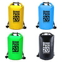 2L/5L/10L/20L Waterproof Dry Bag Drifting PVC Mesh Bag Kayaking Swimming Floating Boating Bag Storage Pack Water Resistant Pouch