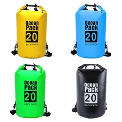 2L/5L/10L/20L Waterproof Dry Bag Drifting PVC Mesh Bag Kayaking Swimming Floating Boating Bag Storage Pack Water Resistant Pouch