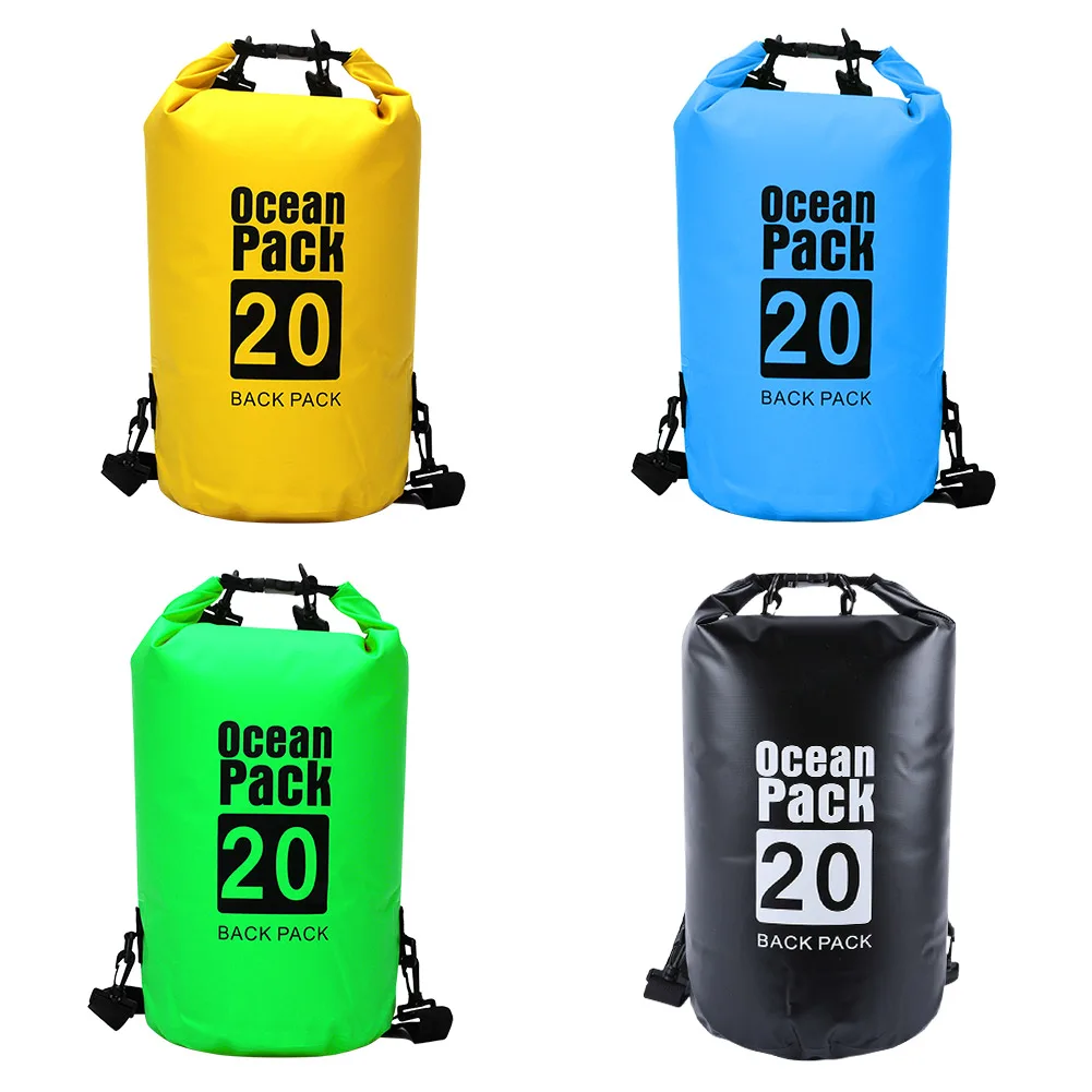 2L/5L/10L/20L Waterproof Dry Bag Drifting PVC Mesh Bag Kayaking Swimming Floating Boating Bag Storage Pack Water Resistant Pouch