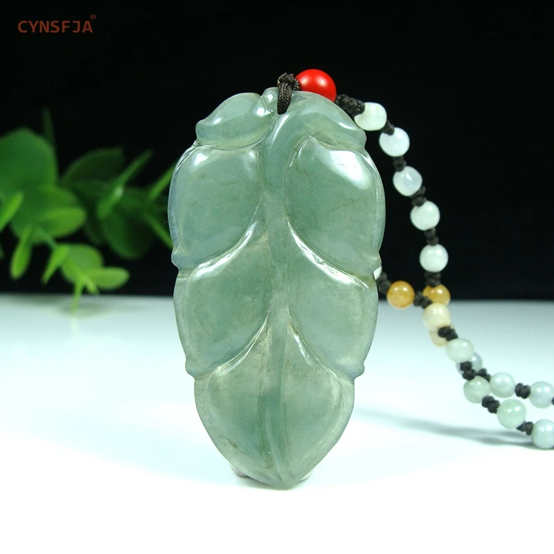 CYNSFJA Real Certified Natural Grade A Emerald Jade Unisex Lucky  Jade Pendant Ice Green High Quality Hand Carved Best Gifts