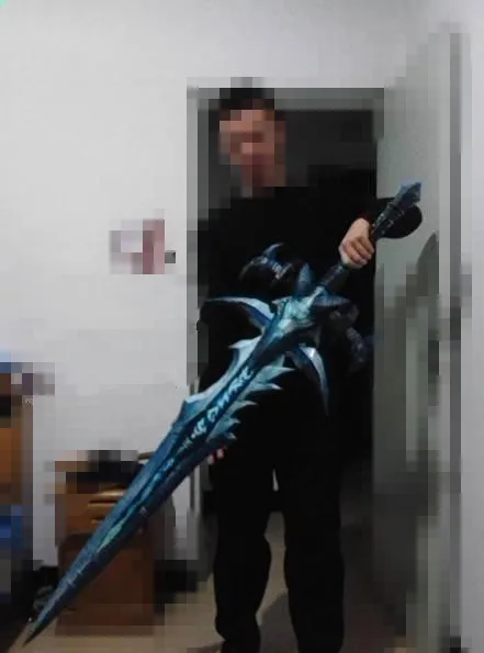 3D Paper Model Lich King Arthas FrostMourne Sword Weapon Finished Length 1.2m