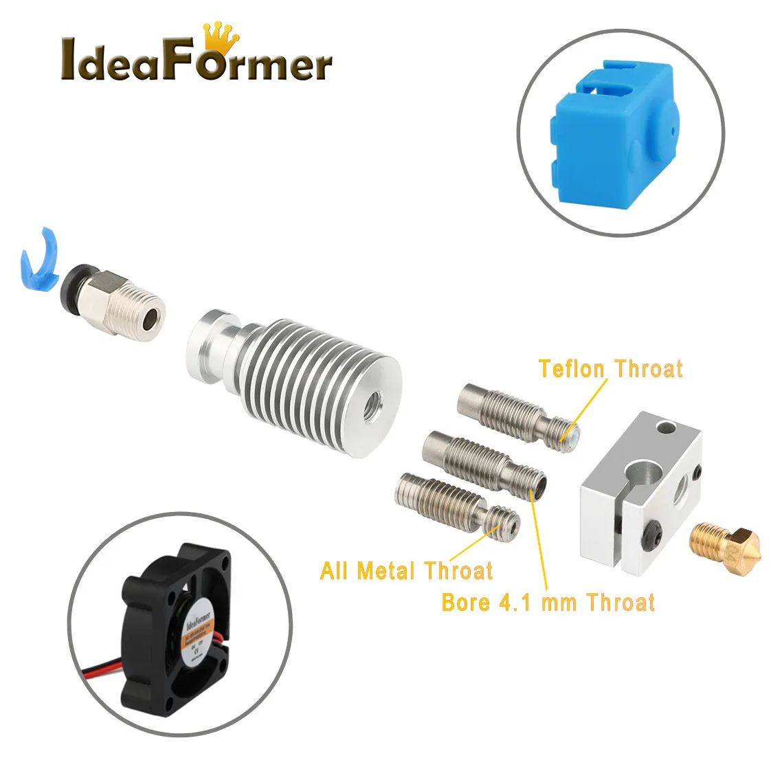 Neue verbesserte V6 Hotend Kit 1,75mm 12V/24V Bowden Extruder Druckkopf Fern Fern J-kopf für E3D PT100 3D Drucker Teile – Detail 3