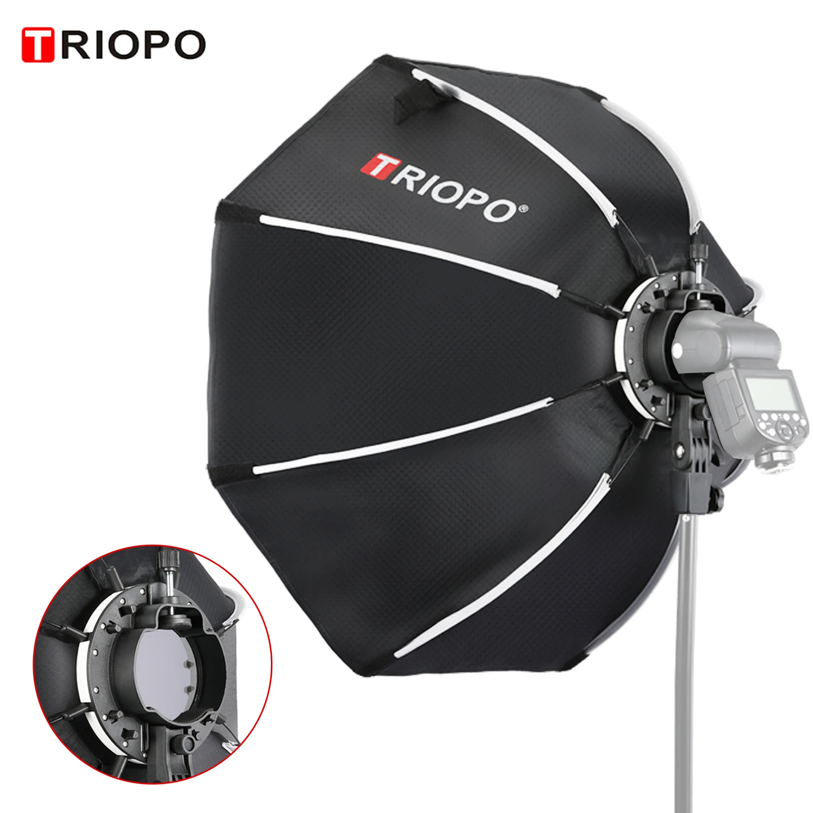 TRIOPO KX65 Umbrella Softbox Portable Outdoor Octagon For flash yongnuo YN200 yn560 iv Godox AD200 V1 tt350 Flash Speedlite Soft