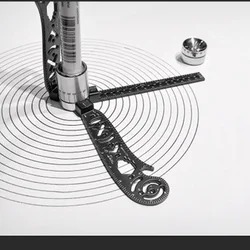 Multi-funtional Drawing Curved Metallic Ruler Mini Compass Protractor Combo Circles Drawing Patterns