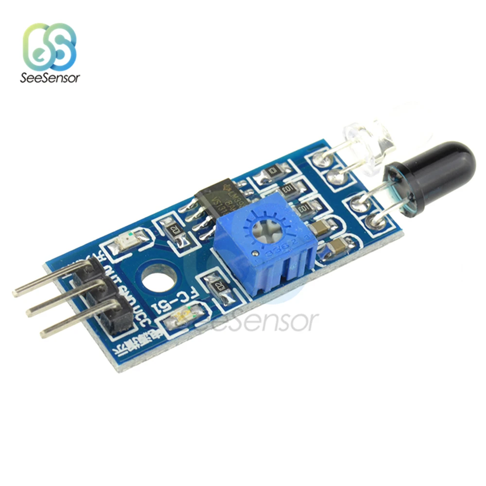 Imagem -02 - Infrared Obstacle Avoidance Módulo Sensor para Arduino Reflexivo Fotoelétrico Carro Inteligente Robô Fios dc 3.3v5v ir
