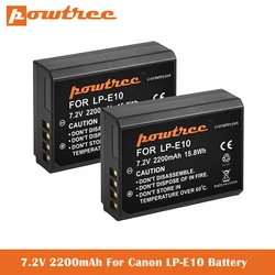 7.2V 2200mAh LP-E10 baterie do Canon EOS Rebel T3, T5, T6, T7, pocałunek X50, pocałunek X70, EOS 1100D 1200D1300D 2000D aparat cyfrowy