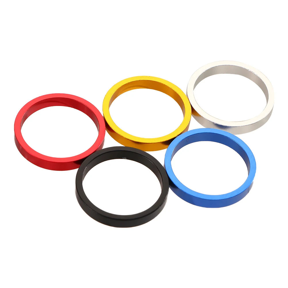 4pcs 5mm Mountain Bike Front Fork Cycling Aluminum Alloy Bike Stem Handlebar Spacing Pad Spacer Bike Headset Ring Washer