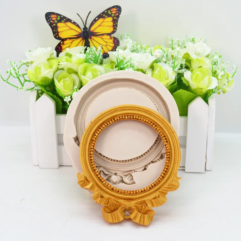 Photo Frame Silicone Mold Cake Chocolate Dessert Lace Decoration DIY Design Pastry Fondant Moulds Resin Kitchen Tool For Baking