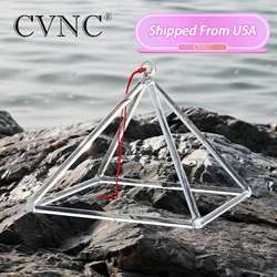 CVNC 12 Inch Chakra Clear Quartz Crystal Singing Pyramid for Sound Healing and Meditation Increase Energy with Free Mallet