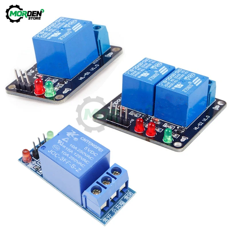 5V 1 Channel 2 Channel Relay Module Low/High Level Trigger Relay Output 1 way/2 way Relay Module for Arduino