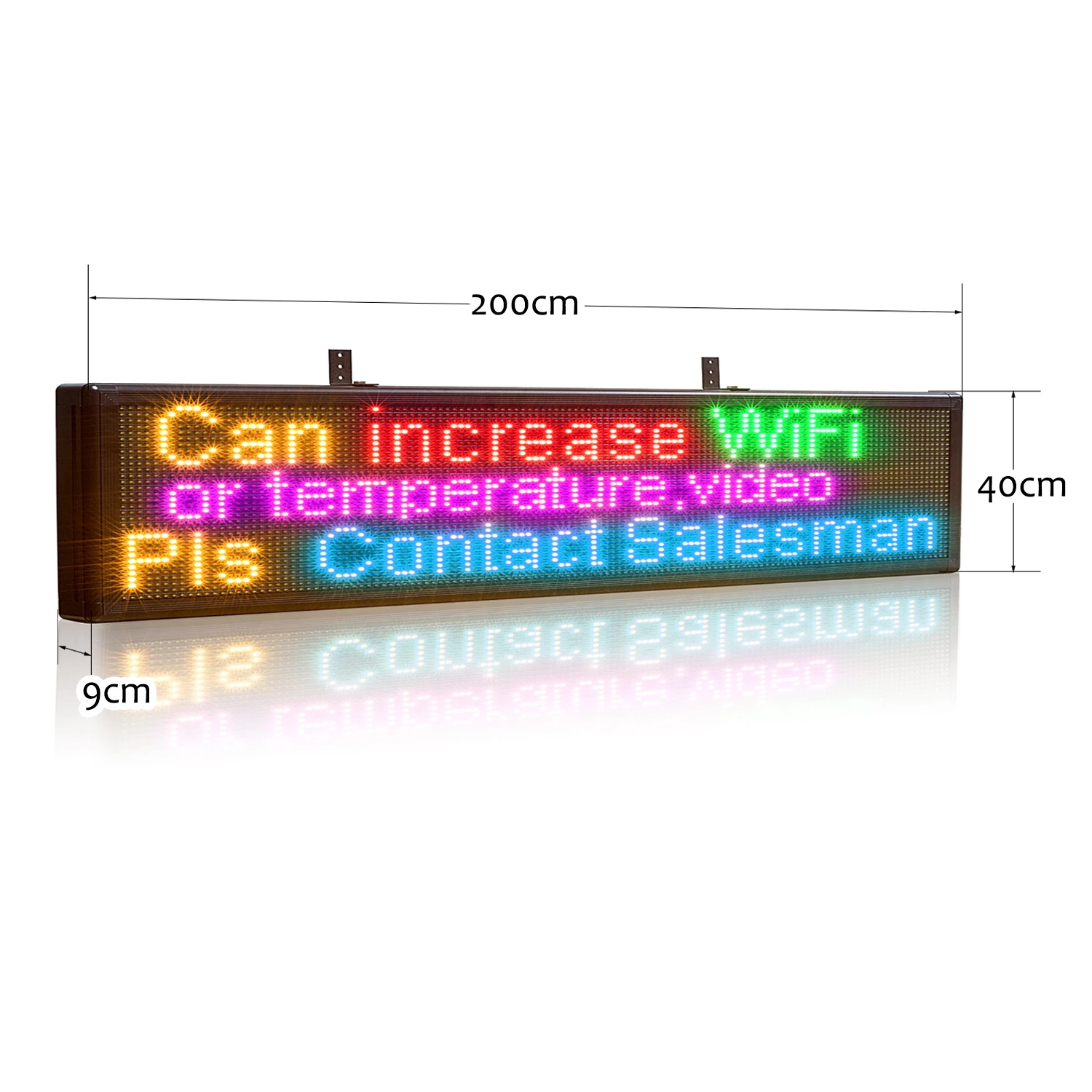 P10 Outdoor Led Display Programmable Scrolling Message 200*40CM  WiFi RGB Full Color Led Advertising Sign Waterproof  Leadleds