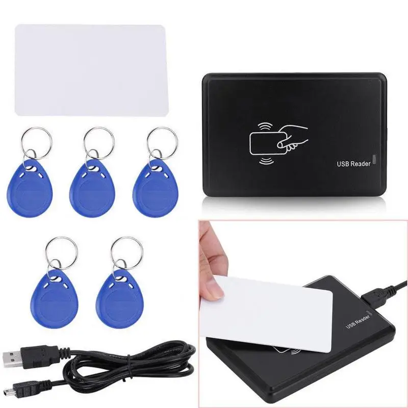 RFID Copier Duplicator 125KHz Key fob Smart Card Reader Writer 125khz Programmer USB ID T5577 EM4305 Cards Tags