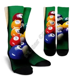 Billard Crew Socken 3D gedruckt Männer für Frauen lustige Socken Mode lange Socken