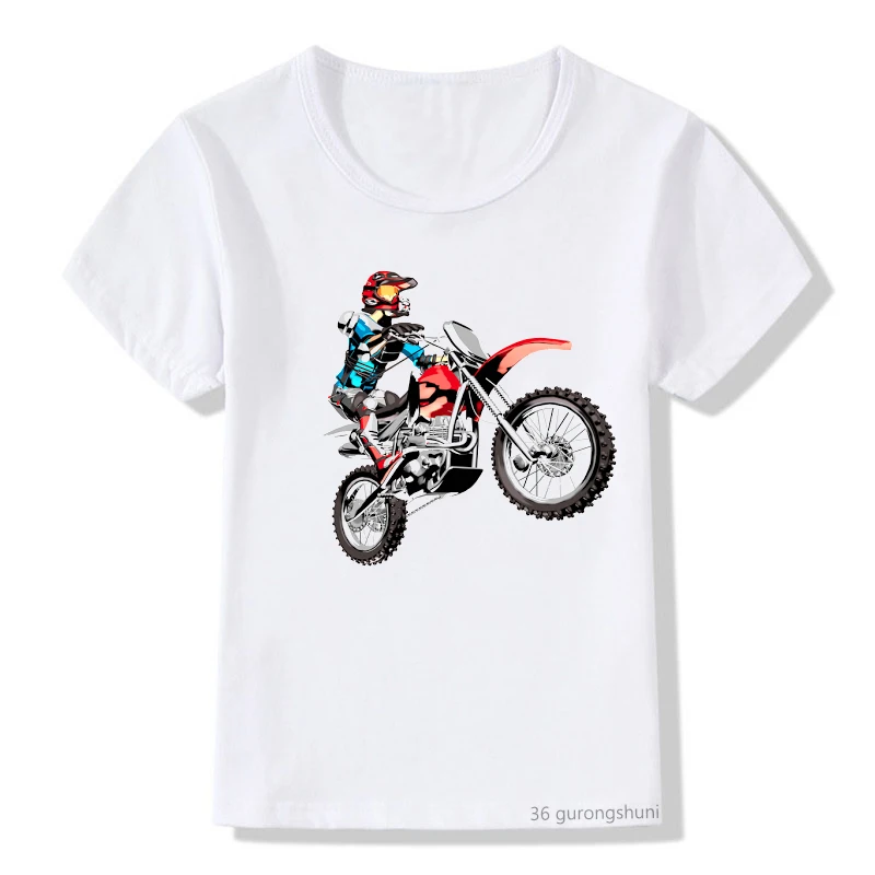 2024 Hot Sale Children Clothing Boy T-Shirt Handsome Motorcyclist Cartoon Print T Shirt Boy Casual Shirt Summer Casual Kids Tops