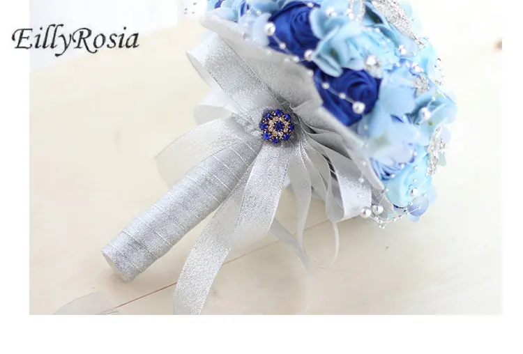 EillyRosia Schmuck Brosche Bouquet für Braut Kristalle Sparkly Blau Schöne Mit Blumen Hochzeit Bouquet de fleur mariage