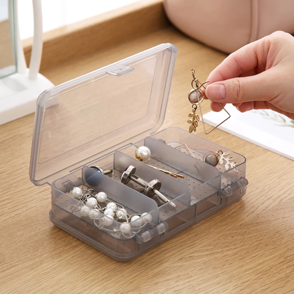 

10 Grids Empty Transparent Double Layers Plastic Case Storage Box Pills Container Nail Art Holder Jewelry Organizer