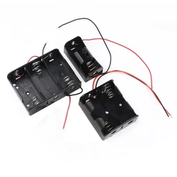 10pcs/lot Plastic 1x 2x 3x 1.5V C Size Battery Storage Box Case Cover With Wire Leads 1 2 3 Slots C Size Batteries Holder Shell