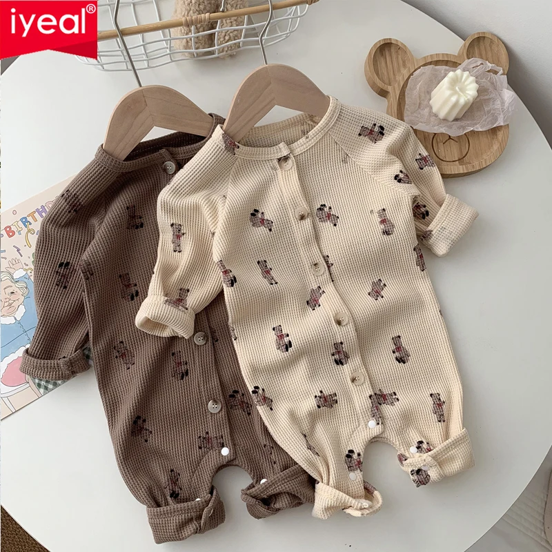 IYEAL Baby Romper Spring Baby Clothes Newborn Infant Boy Girl Cartoon Cotton Knitted Sleepwear Toddler Pajamas Jumpsuit