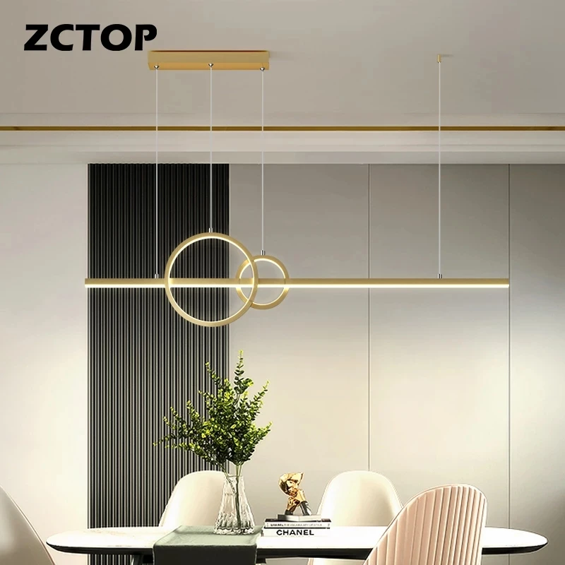 Modern LED Pendant Lights for Dining Living Room Kitchen Office Ceiling Chandeliers Decor Home Indoor Hanging Lamp Gold Fixtures