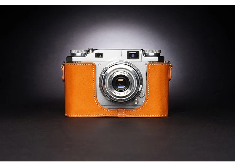 تصميم لكونيكا II IIA IIB IIB-m اليدوية جلد طبيعي كاميرا نصف كيس غطاء حقيبة