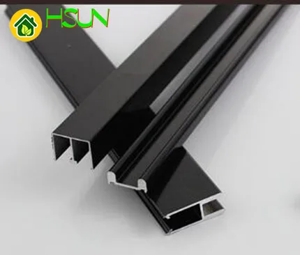 Black 8mm glass rail guide sliding door accessories showcase sliding door rail bread cabinet slot mute