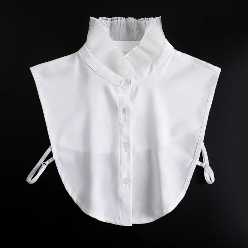 Ruffle Fake Collar Women Detachable Collars Fake Cuff White False Collars Woman Stand Faux Col Half Shirt Clothes Accessories