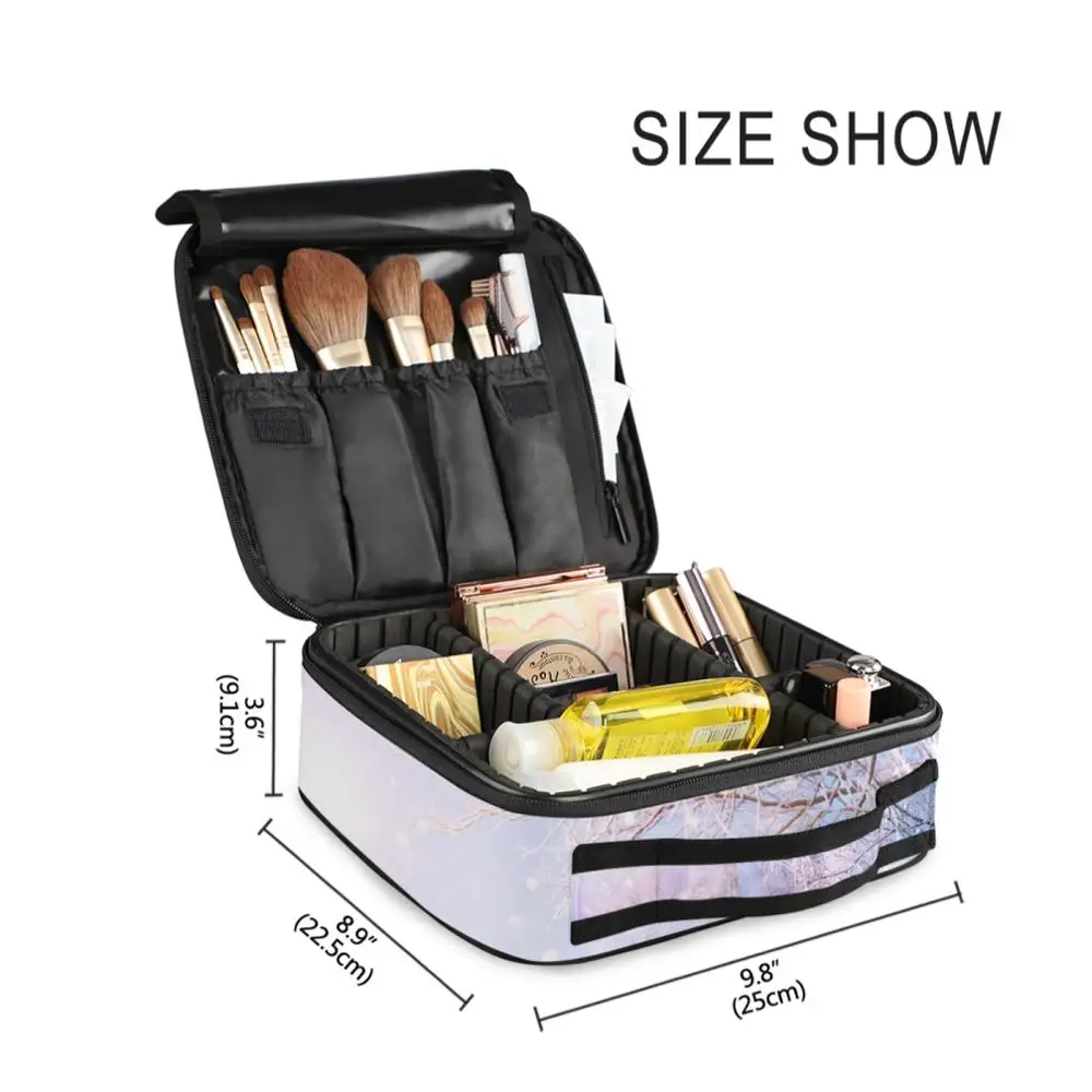 ALAZA Solid Organizer Travel Fashion Lady Snow Scene Cosmetic Bag Beautician Storage Bag Large Capacity Women Female Makeup Bag