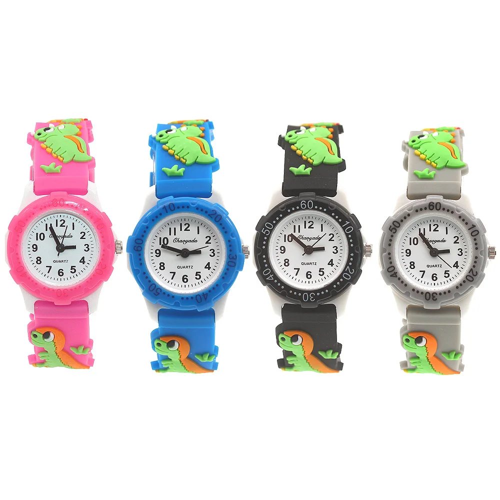 Nieuwe Collectie Hoge Kwaliteit 3D Siliconen Band Dinosaurus Ontwerp Kinderen Quartz Horloge Kids Meisje Jongens Studenten Relogio Kol Saati Geschenken