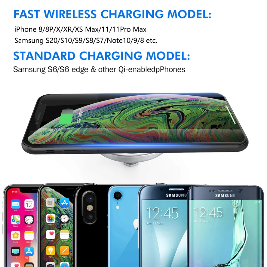 Universal 15W Qi Wireless Charger for Samsung S21 S20 IPhone 11 13 12 Pro X Max Furniture Office Table Desk Mounted Charging Pad