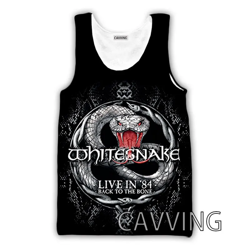 CAVVING 3D Printed  WHITESNAKE Band  Tank Tops Harajuku Vest  Summer Undershirt Shirts Streetwear for Men/women