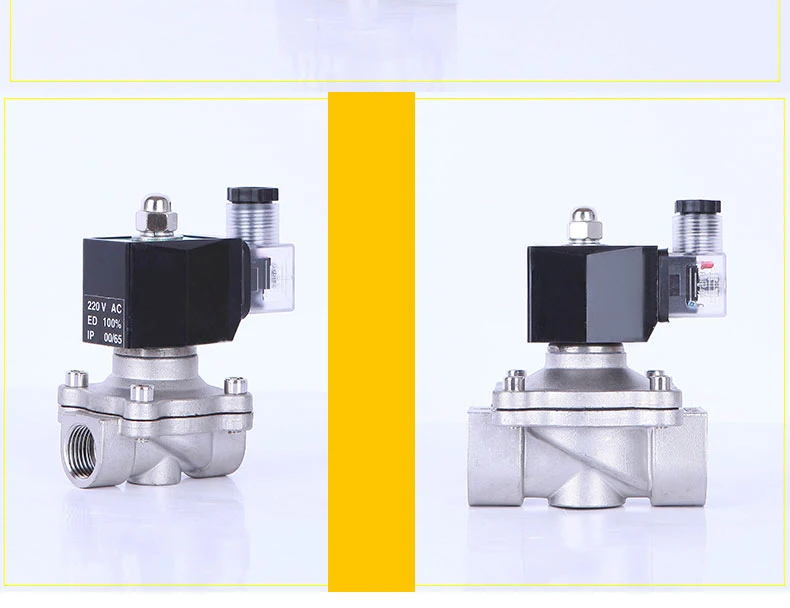 1/2" 3/4" 1" 2" Normalerweise geschlossenes 12V elektrisches Magnetventil für Wasser 24V 230V 24 Edelstahl IP65 DIN-Spule Hochtemperatur – Detail 7
