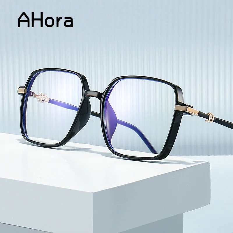 

Ahora Ultralight TR90 Anti Blue Light Reading Glasses Frame Transparent Square Oversize Prebyopia Eyeglasses Unisex 0+1.0...+4.0