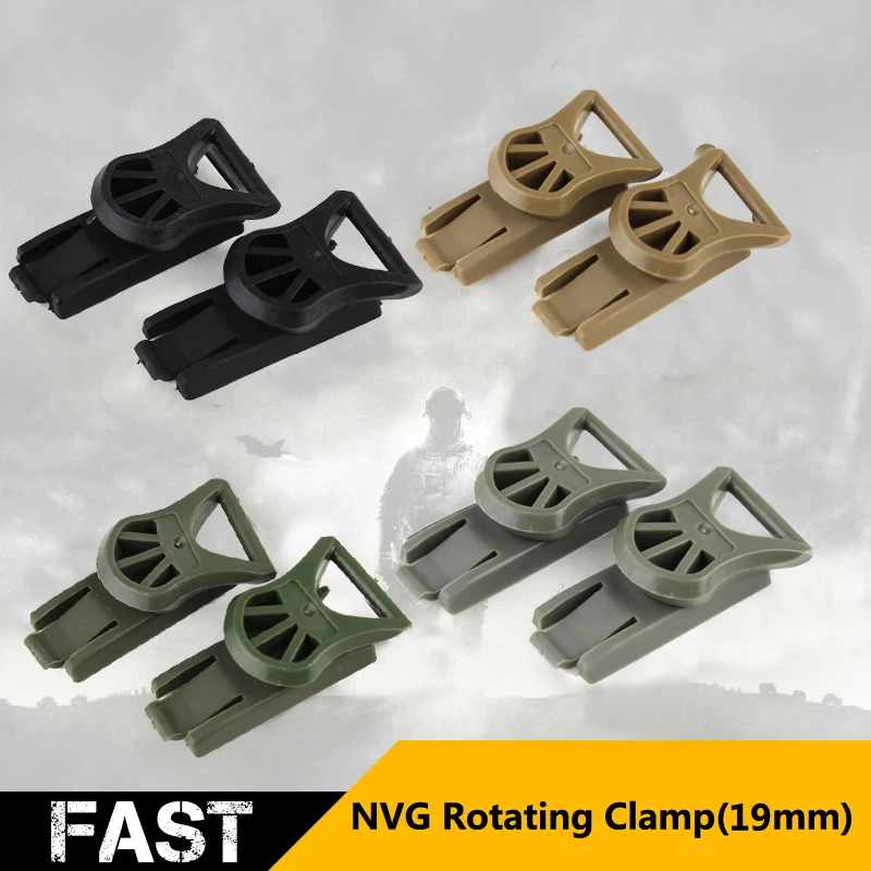 Rotating Clamp Rail Adapter, Airsoft Gear, AR 15 Accessories, Tactical, 19mm, NVG, Fits Fast Helmet for Hunting