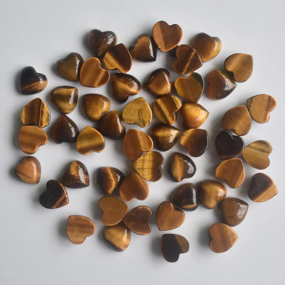 2020 new top quality Assorted natural stone heart shape cab cabochons beads for jewelry making 10mm wholesale 50pcs/lot free