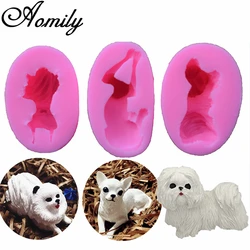 Aomily Pomeranian Chihuahua Shih Tzu Dog Shape Silicone Cake Molds Fondant Mold Chocolate Mold Pastry Cake Mould Baking Molds