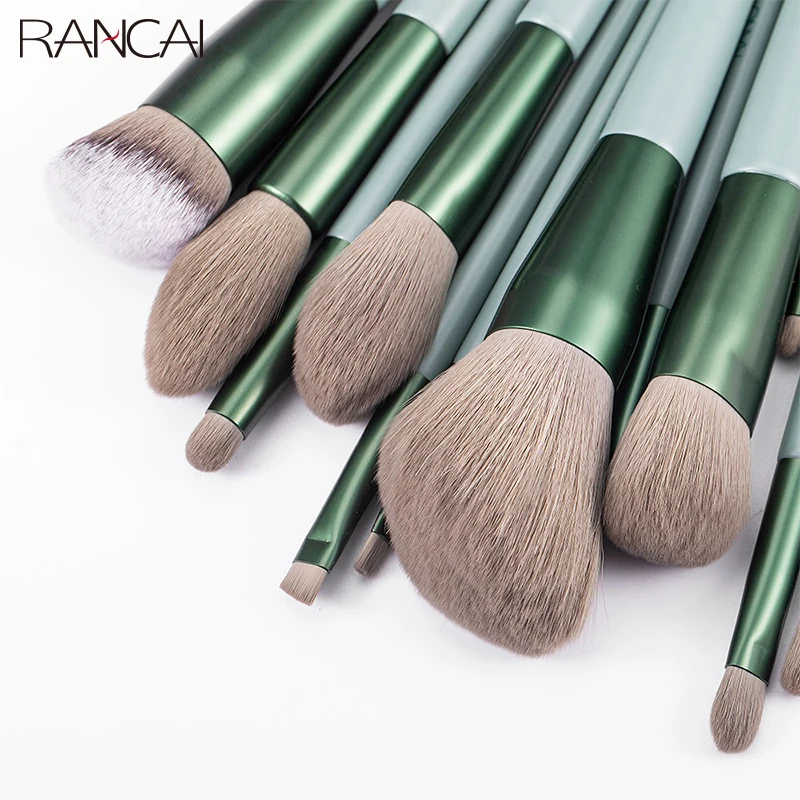 RANCAI – ensemble de pinceaux de maquillage cosmétiques, poudre Large, fond de teint, Contour, ombre à paupières Oblique, poils doux, 13 pièces