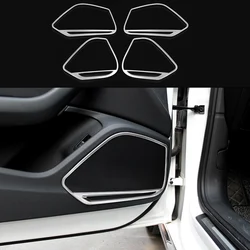 car accessories 4pcs Stainless Door Bottom Speaker Decorator Frame Cover Trim For Audi A5 2018 & A4 B9 2017-2018