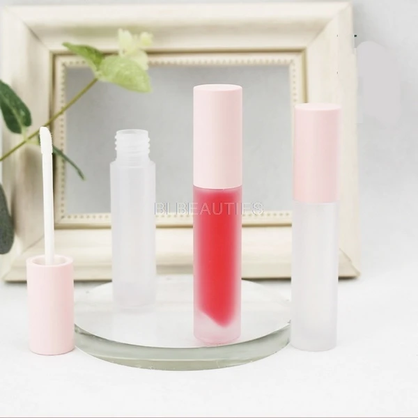 

500pcs 5ml Empty Lipgloss Containers Frosted Clear Cosmetic Round Lipgloss Tube Packaging Lip Gloss Tubes With Pink Lid