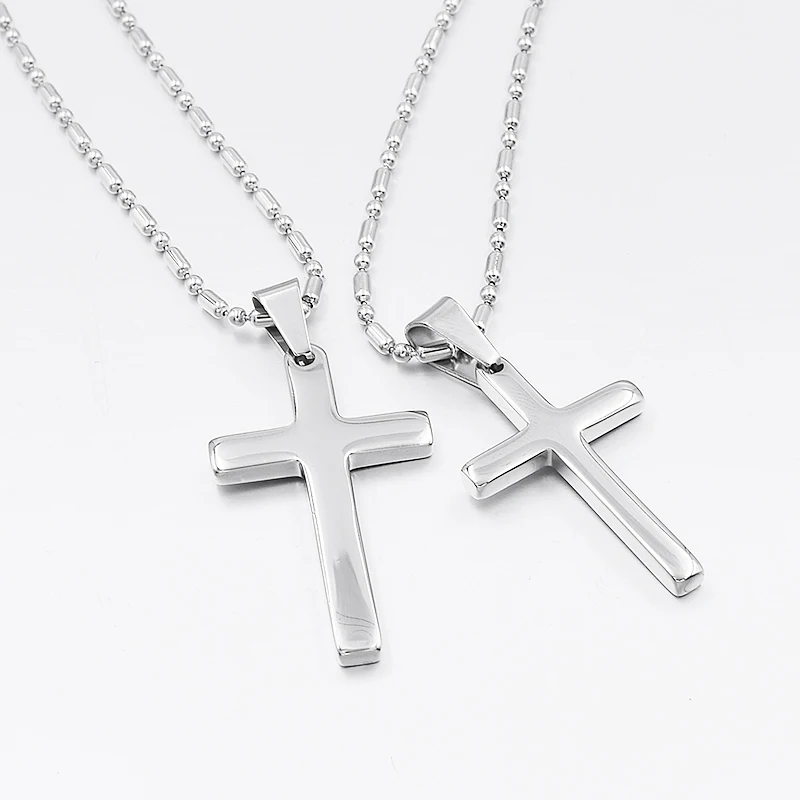 Fashion Jewelry Accessories,Crucifix Lovers Pendant Necklace for Men Women Silver Color Charms Small Cute Cross jewellery,WP845