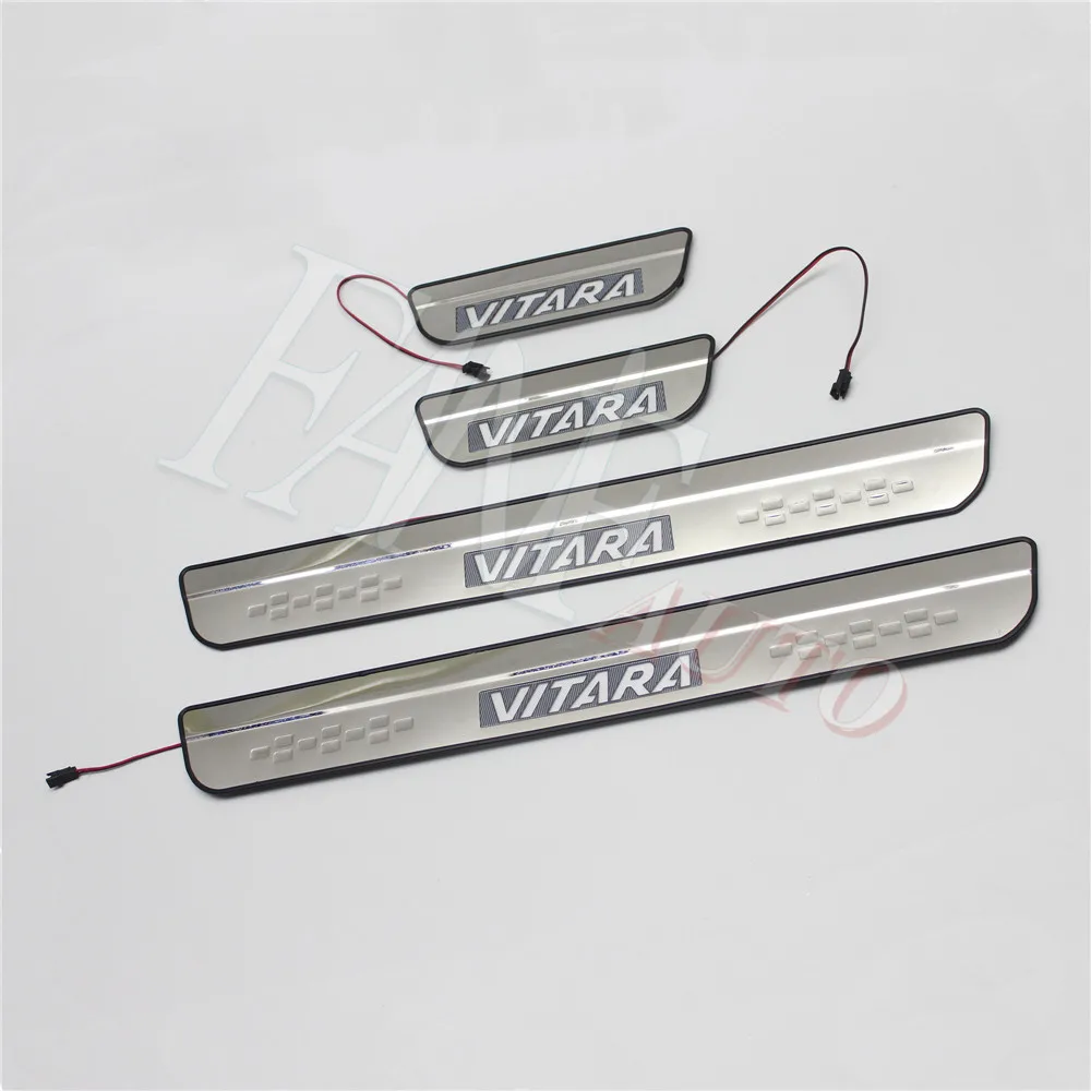 

Stainless Steel Led Door Sill Scuff Plate Guard Sills Protector Trim For Suzuki Vitara 2015-2019