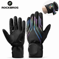 ROCKBROS Winter Bike Gloves Phone Touch Screen Gloves Windproof Sports Skiing Gloves Fleece Warm Motorcycle Cycling Gloves