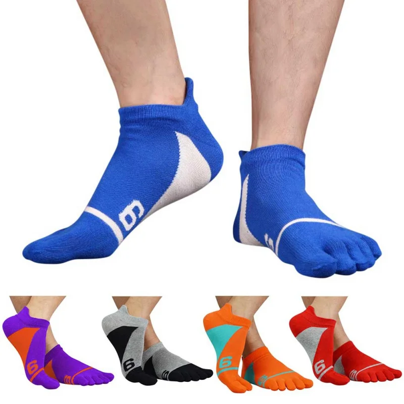 

Pure Cotton Five Finger Socks Breathable Comfortable Shaping Anti Friction Men's Socks With Toes EU 39-43