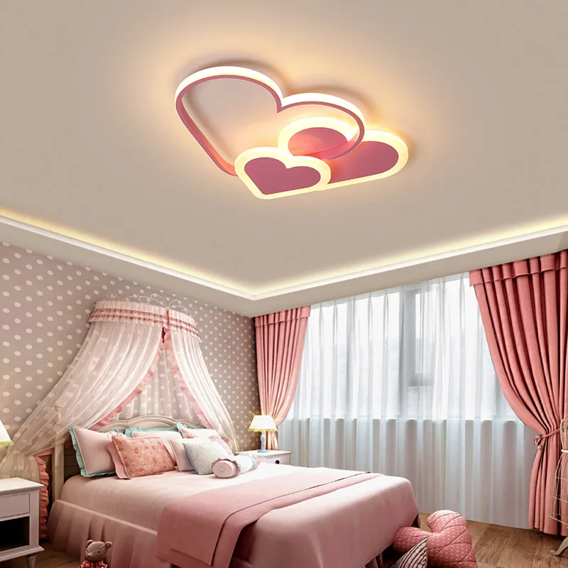 

Romantic Heart Shape Ceiling Lights For Girls Room 110V Ceiling Light Princess Lamp Roof Light For Room Baby Room Girl Lamp