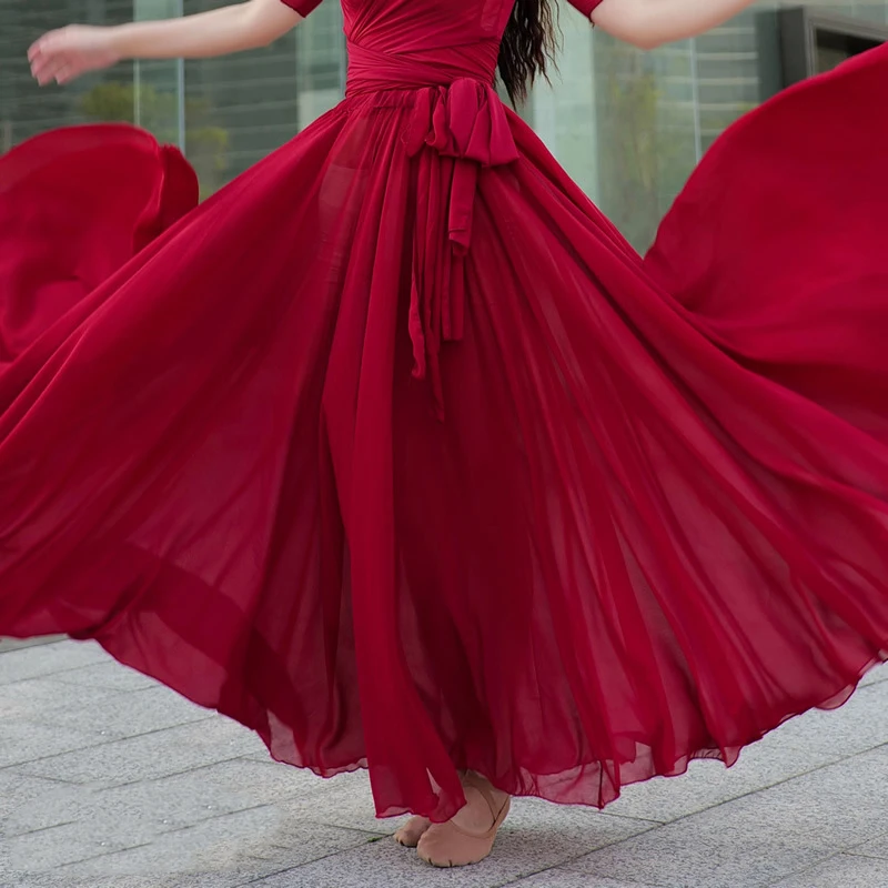 720/1000 Degrees Modern Dance Women Belly Dance Clothes Gypsy Long Maxi Skirts Full Circel Dance Skirt ATS